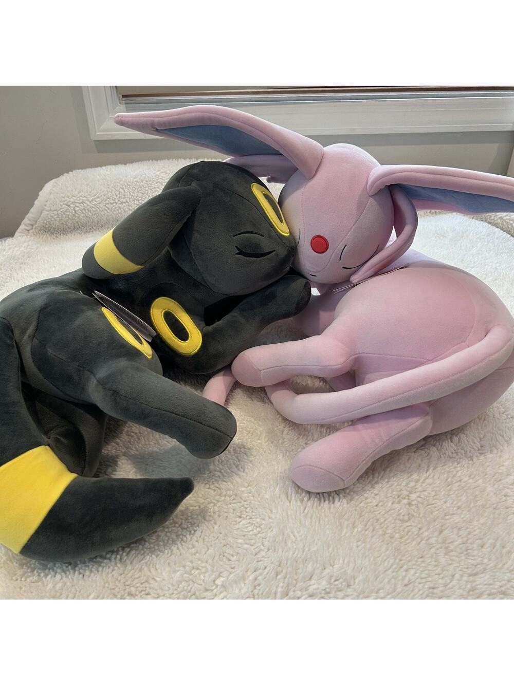NWT Pokemon Umbreon & Espeon Sleeping Plush Jazwares 18in 2026 Official